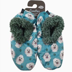 ComfiesWhite Poodle Slippers bootie style slippers NWT
